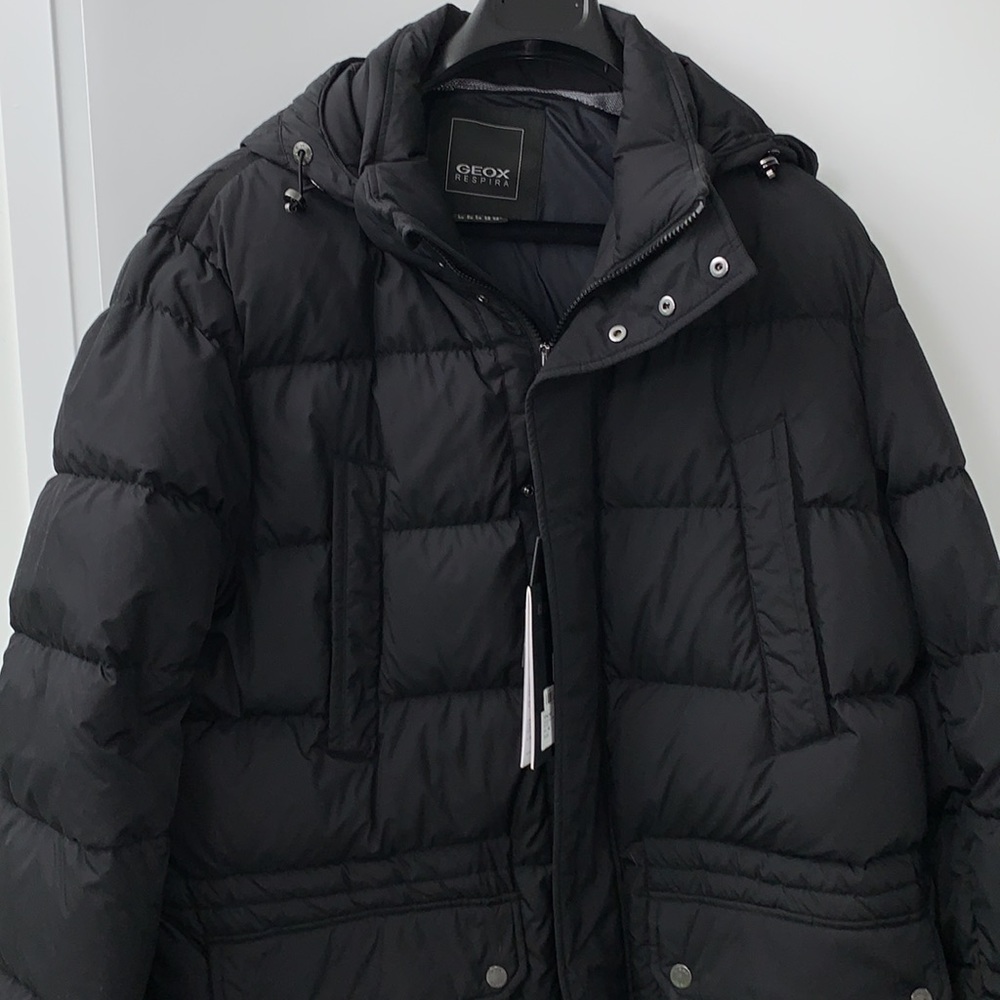Geox M Kaspar Long Jacket Black Size 58 EU or 48 US BNWTags